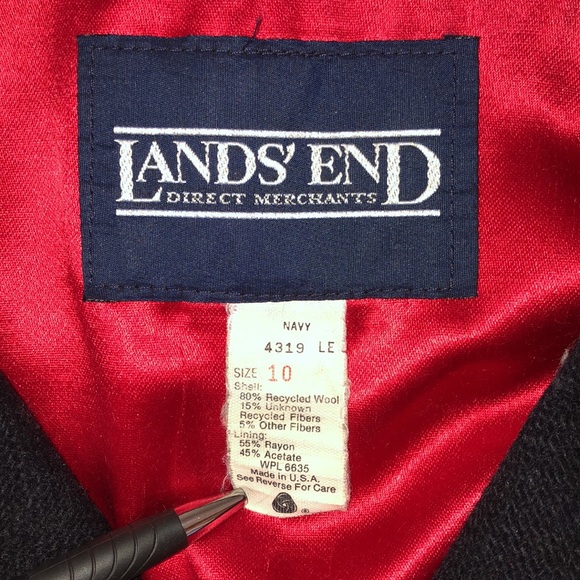 Lands End. Pea Coat. 10 - Picture 2 of 6
